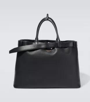 Buckle Leather Tote Bag