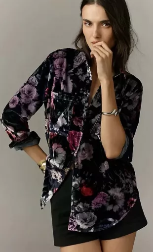The Hadley Relaxed Buttondown Shirt Pilcro Velvet Edition Floral