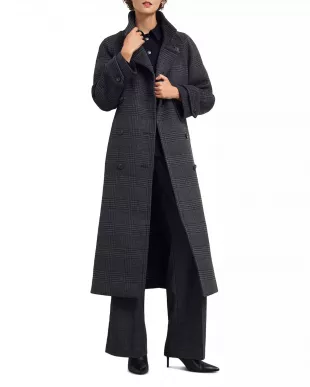 Peckworth Plaid Double Breasted Long Coat