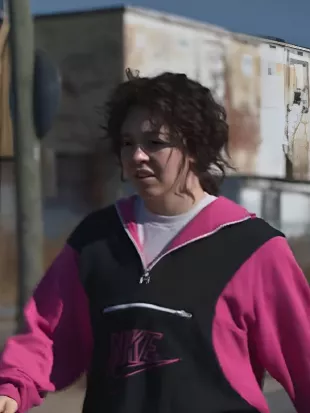 CHRISTY Sydney Sweeney Pink and Black Track Hoodie