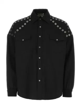 The Voice S28 Peyton Kyle Eyelet Studded Denim Shirt