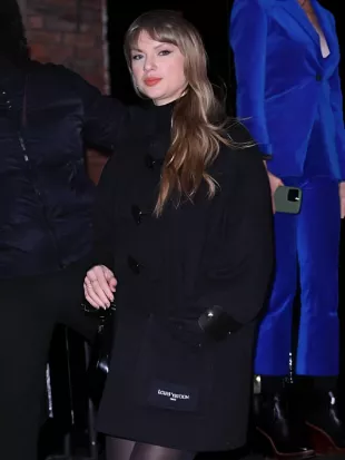 Taylor Swift NYC Black Duffle Coat