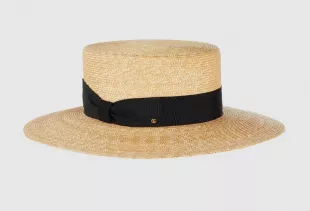 Straw Hat with Grosgrain Detail