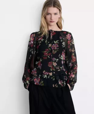 Floral Ruffled Blouse Top