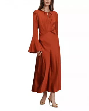 Ezri Silk Blend Long Sleeve Dress