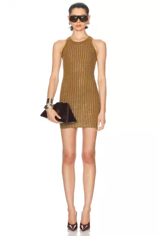 Ribbed Embellished Midi Dress