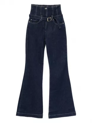 High Waist Belted Jeans