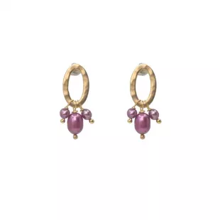 Fuschia Pearl Earrings