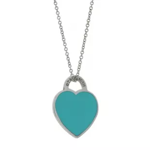 Return to Tiffany Enamel Heart Necklace Sterling 925 Love Adjust