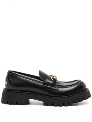 Horsebit Detail Leather Loafers