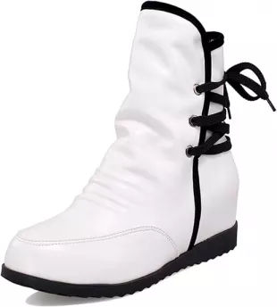 Femmes Bout Rond Hiver Décontractée Compensées Slouch Bottes De Neige