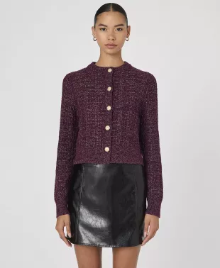 Metallic Tweed Knit Cardigan