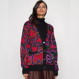 FARM Rio - Mixed Rainbow Wild Hearts Snakes Cardigan
