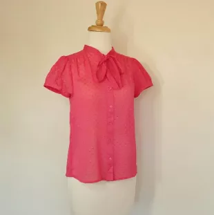 Pink Puff Sleeve Blouse