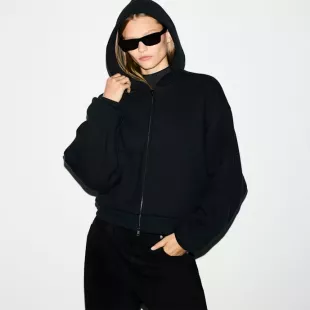 Boxy Zip Up Hoodie