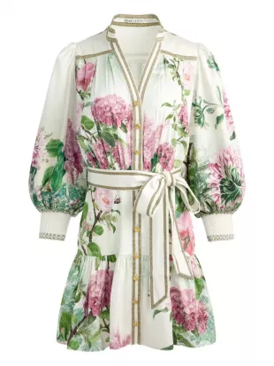 Cora Tiered Mini Shirtdress