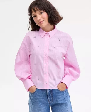 Embellisehd Striped Shirt