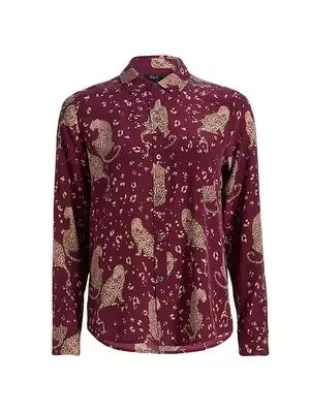 Kate shirt Oxblood Leopard