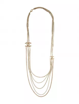 Strass CC Multi Strand Long Necklace