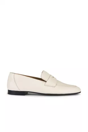 White Leather Loafers