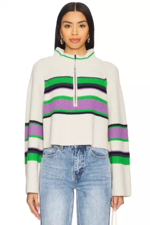 Striped Greta Half Zip