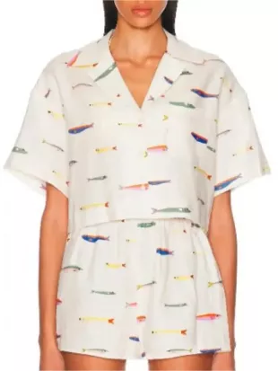 The Real Housewives Of SLC 2025 Bronwyn Newport Fish Print Short Set