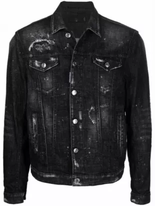Simon Cowell The Next Act Distressed-Effect Denim Jacket
