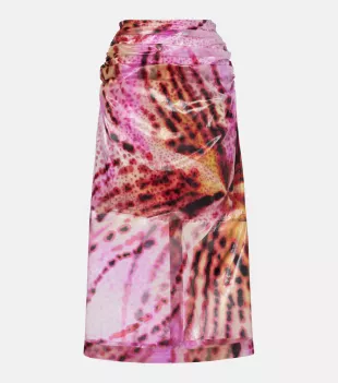 Sami Printed Gathered Midi Skirt