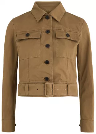 Belted Cotton Twill Jacket