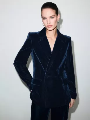 Double Breasted Velvet Jacket