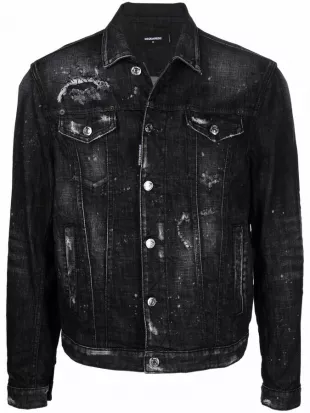 Distressed Effect Denim Jacket