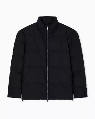 Quilted Nylon Full Zip Puffer Jacket