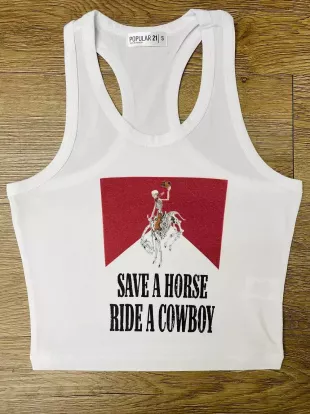 Save A Horse Ride a Cowboy Cropped Tank tops