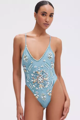 Seashell Embroidered Bodysuit