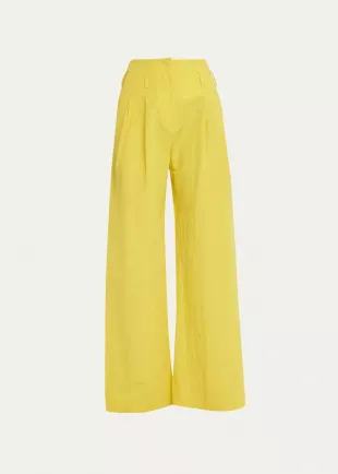 Pascale Cotton Linen Wide Leg Pants