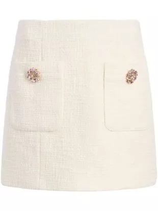 Randi Crystal Button Detail Miniskirt