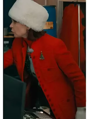 Elsbeth S03 Carrie Preston Red Button Down Coat