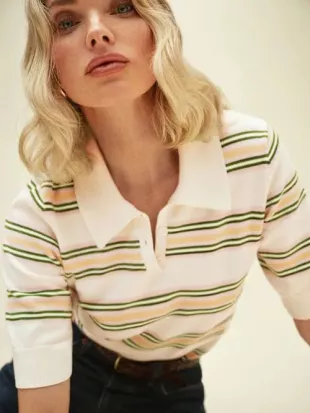 Campbell Stripe Polo Sweater