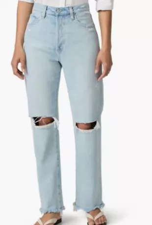 Sawyer Ripped High Waist Straight Leg Jeans