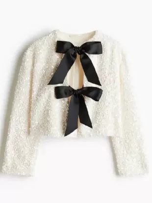 The Voice S28 Gina Mile Sequin Black Bow Jacket