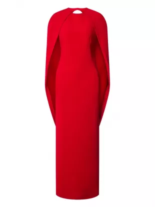 Crepe Dress in Cardinal Red