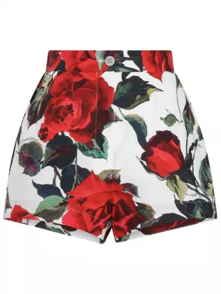 Rose Print Shorts