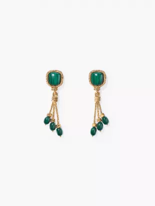 Miki Malachite Earrings in Pine