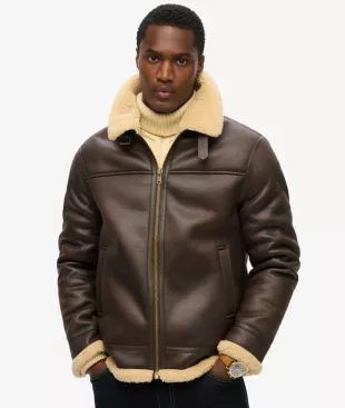 Faux Shearling Aviator Jacket