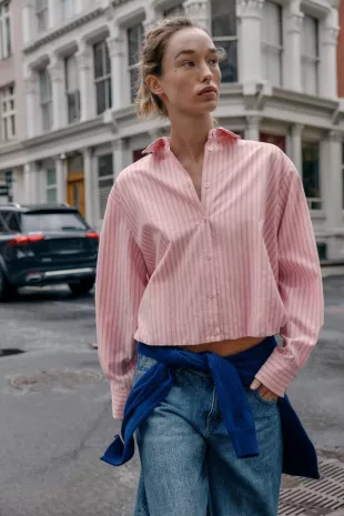 Striped Balloon Oxford Shirt