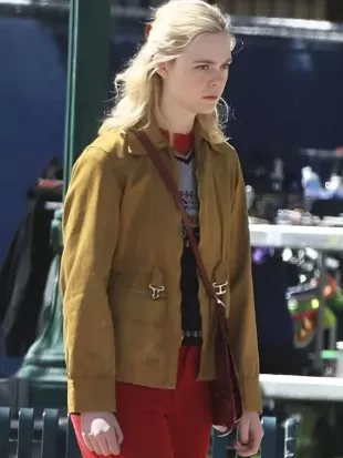 Victoria Jacket - Margo’s Got Money Troubles 2026 Elle Fanning Brown Jacket
