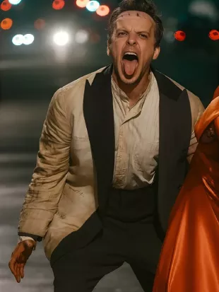 The Bride 2026 Christian Bale White Blazer