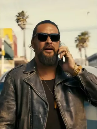 The Wrecking Crew 2026 Jason Momoa Black Leather Jacket