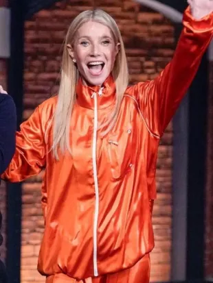 Gwyneth Paltrow Marty Supreme Orange Track Jacket