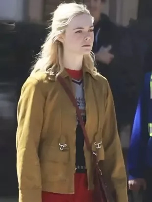 Margo’s Got Money Troubles 2026 Elle Fanning Brown Jacket